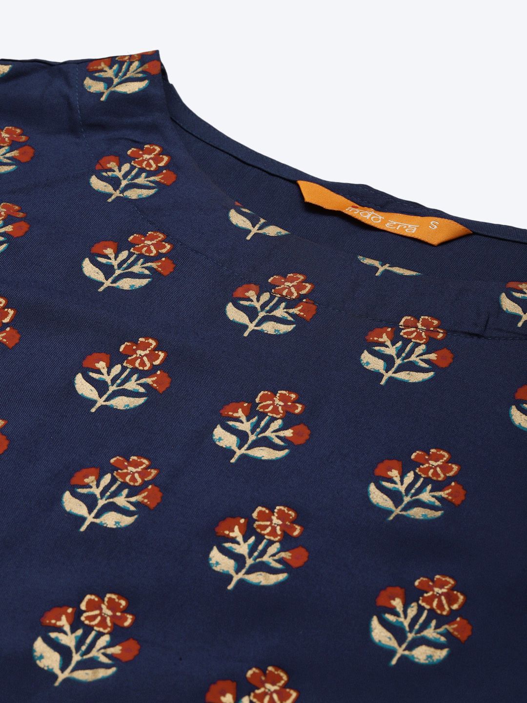 Women Blue Floral Printed Regular Kurta with Palazzos & With Dupatta