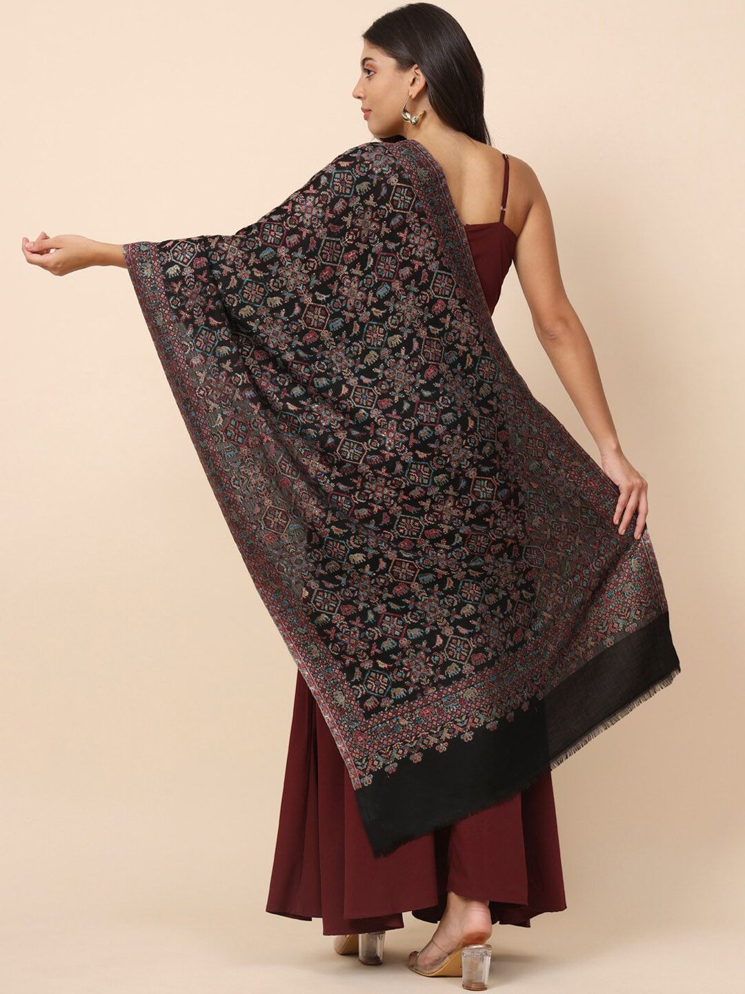 Dhiyona PA Ethnic Motifs Woven Design Modal Shawl