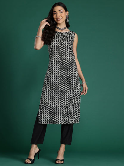 Dhiyona IE Women Floral Printed Block Print Pure Cotton Kurta