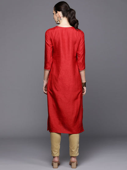 Dhiyona IE Ethnic Motifs Yoke Design Gotta Patti Detail Straight Kurta
