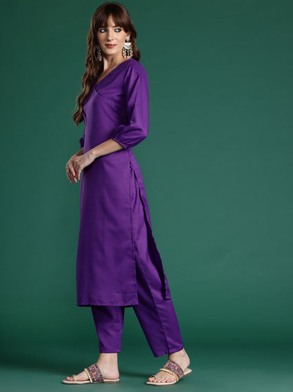 Dhiyona IE Angrakha Kurta with Trousers & With Dupatta