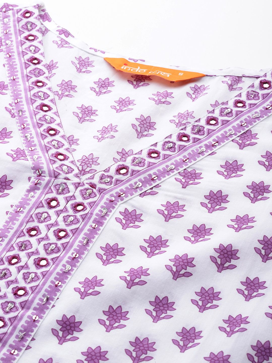 Floral Printed Pure Cotton Kurta with Trousers & Dupatta