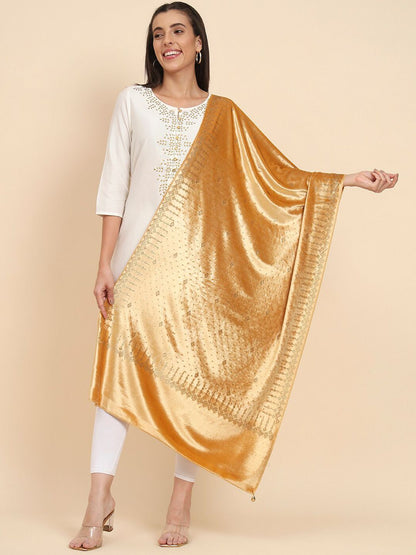 Dhiyona PA Embellished Beads & Stones Velvet Shawl