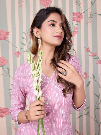 Dhiyona OD  Floral Printed Regular Pure Cotton Kurta with Trousers