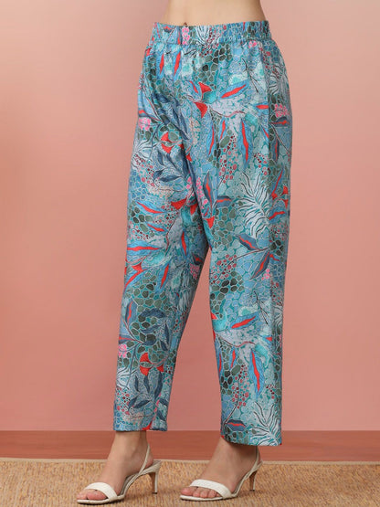 Dhiyona VA Women'sFloral Printed Kurta With Trouser