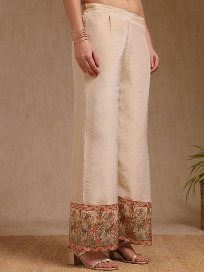 Dhiyona SO Women's Women Floral Embroidered Regular Beads and Stones Kurta with Palazzos & With Dupatta