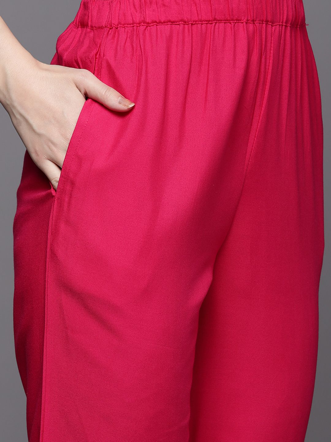 Dhiyona IE Women Pink Ethnic Motifs Embroidered Sequinned Kurta with Trousers & With Dupatta