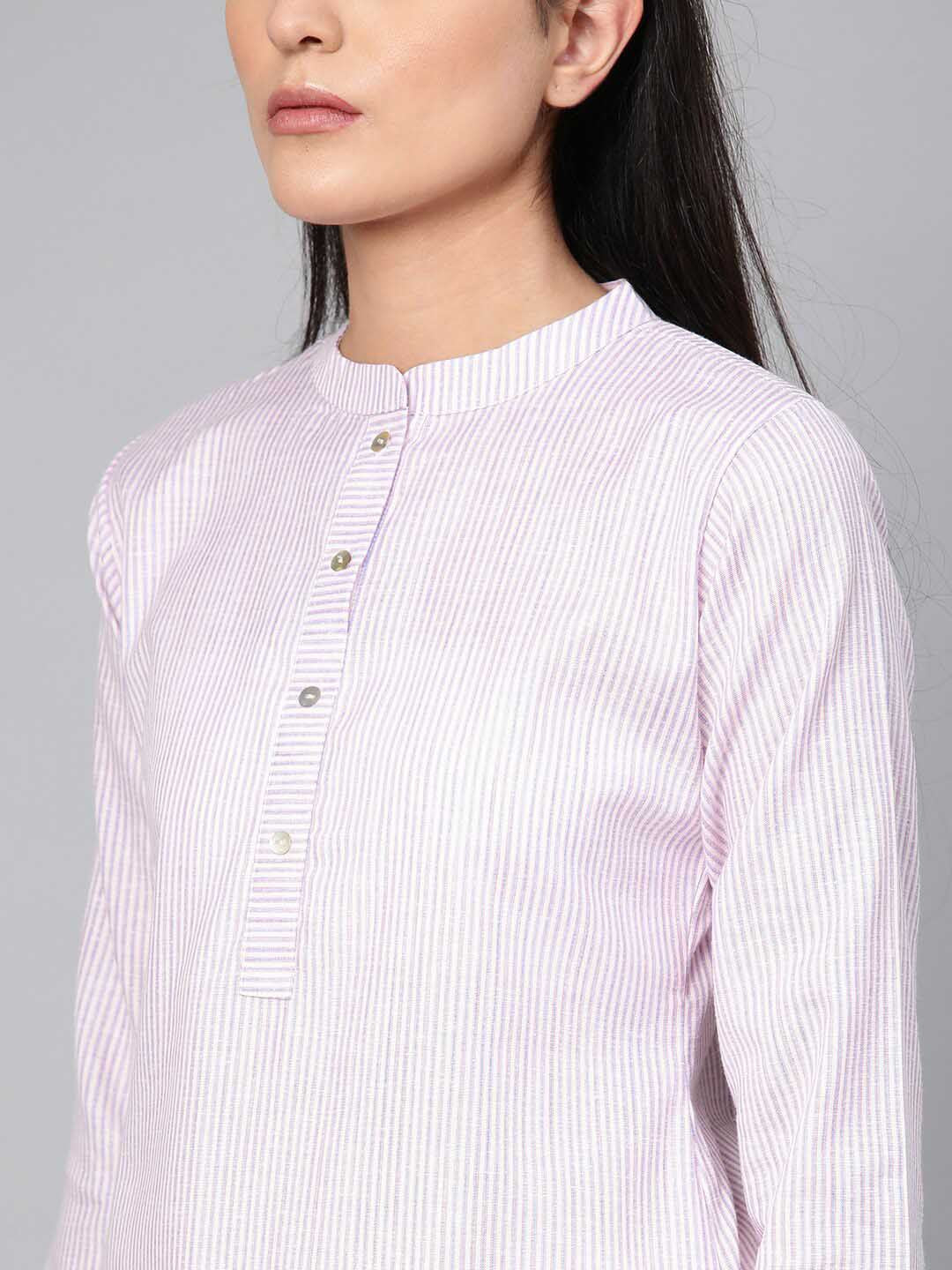 Dhiyona IE Women Purple Striped Kurta