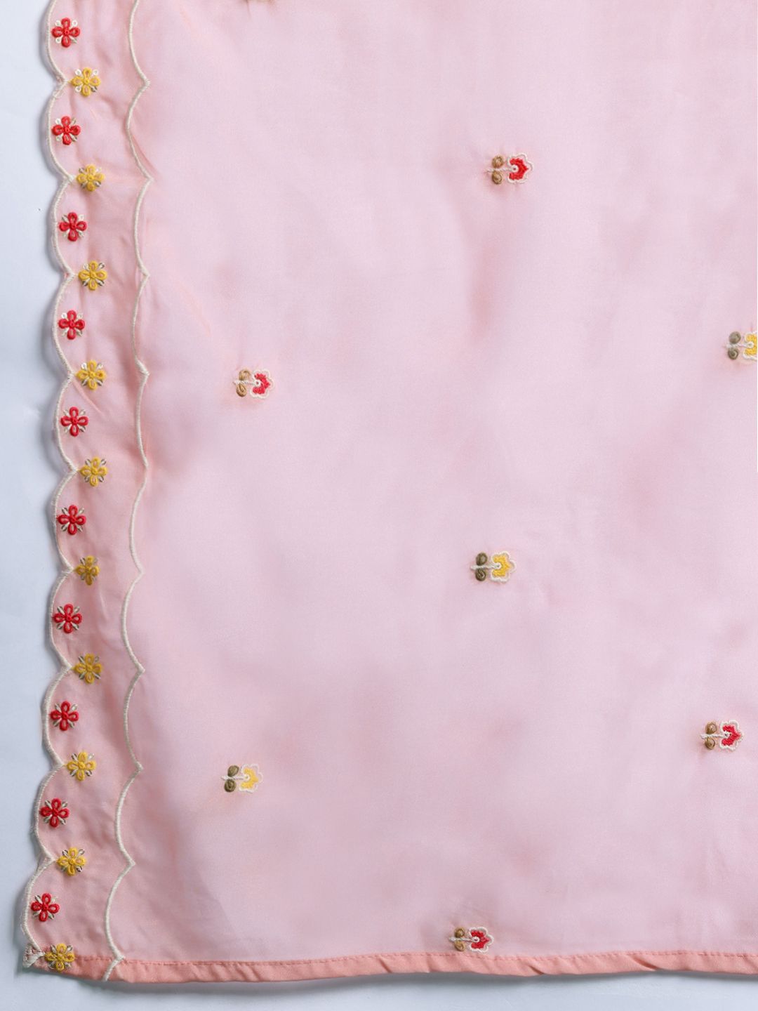 Dhiyona IE Floral Embroidered Regular Sequinned Kurta with Trousers & Dupatta
