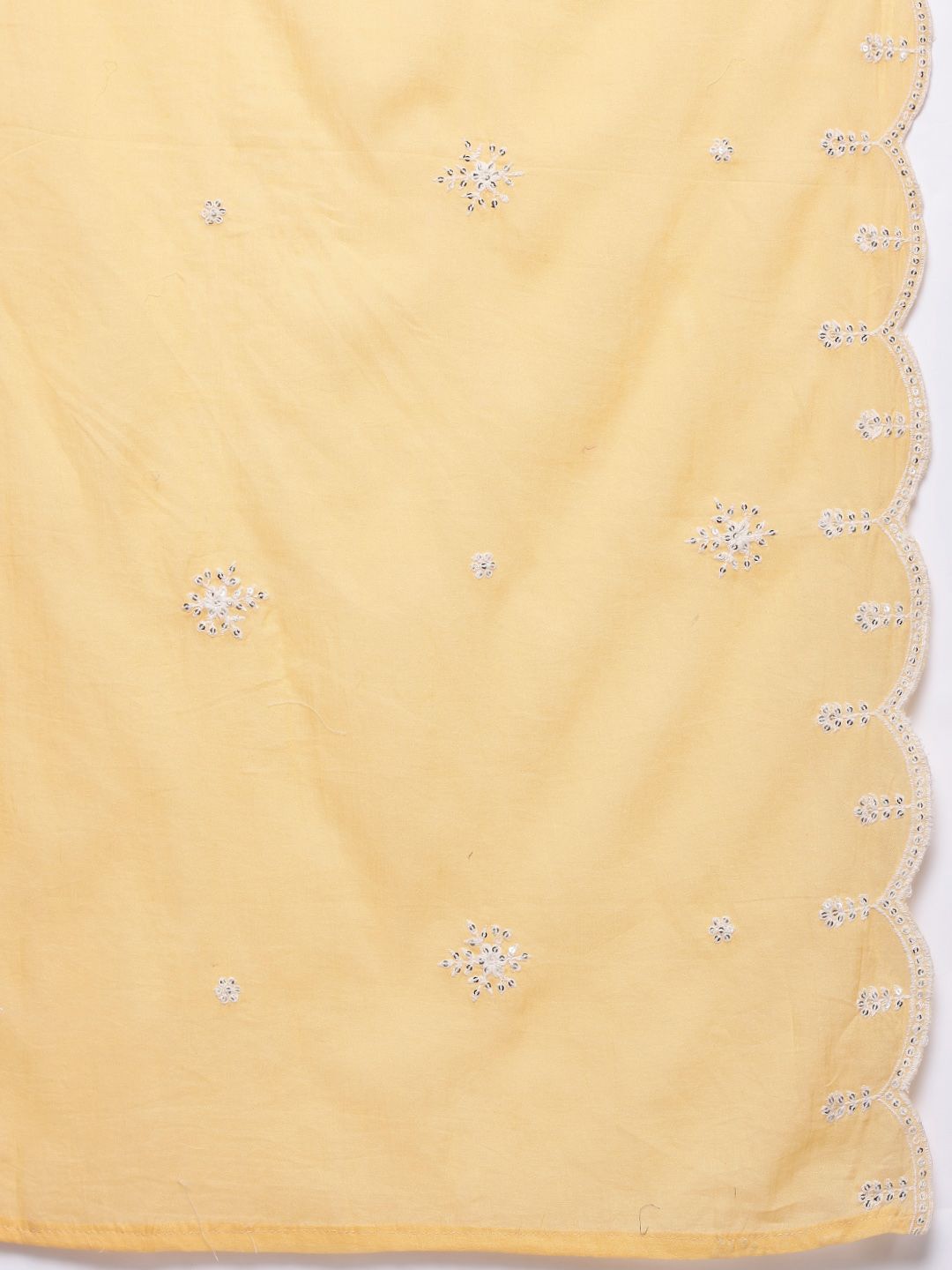 Dhiyona VA Women's Embroidered Sequinned Pure Cotton Kurta with Trousers & Dupatta