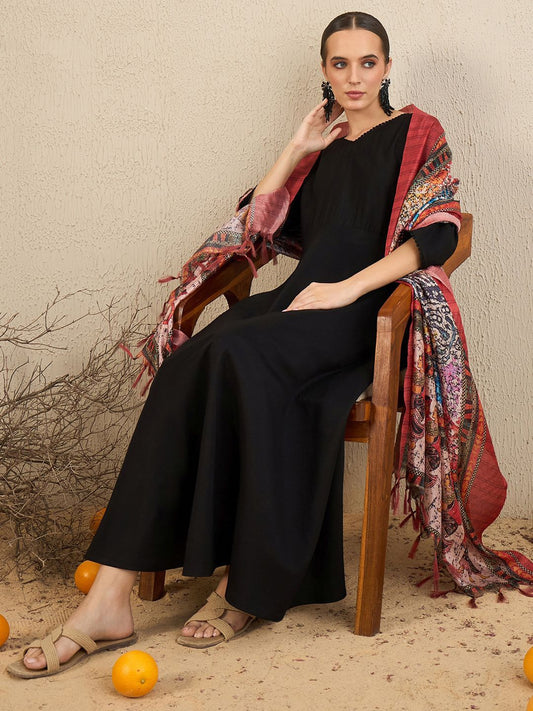 Dhiyona IE A-Line Kurta With Trousers & Dupatta