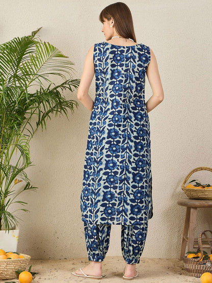 Dhiyona IE Printed Pure Cotton Tunic With Salwar