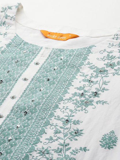 Dhiyona IE Ethnic Motifs Embroidered Kurta with Trousers & Dupatta