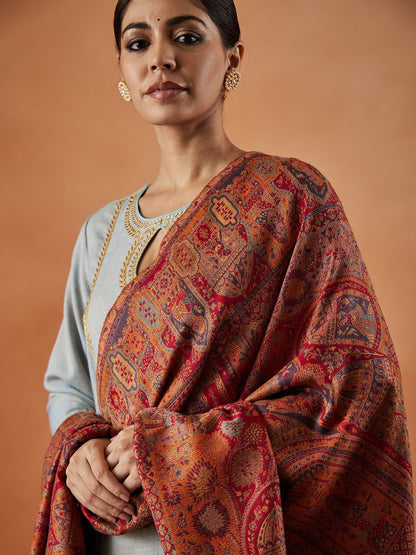Dhiyona PA Ethnic Motifs Woven Design Shawl