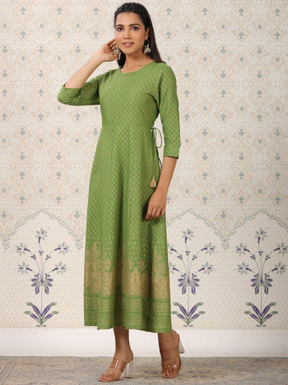 Dhiyona OD  Ethnic Motif Printed Pure Cotton A-Line Kurta