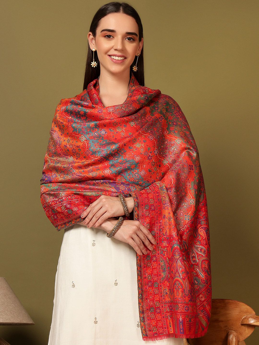 Dhiyona PA Paisley Woven Design Woolen Shawl