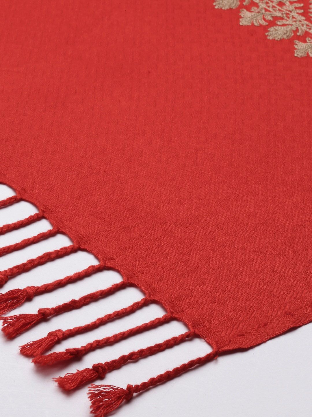 Dhiyona PA Women Red Aari Embroidered Shawl
