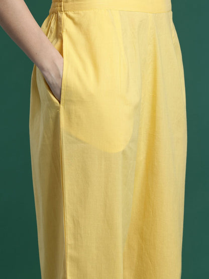 Dhiyona IE Printed Panelled Sequinned Pure Cotton Kurta With Trousers & Dupatta