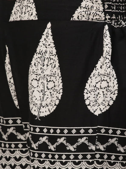Dhiyona SN Women's Ethnic Motifs Printed Pure Cotton A Line Kurta With Palazzos