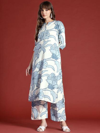 Dhiyona IE Women Floral Printed Kurta with Palazzos