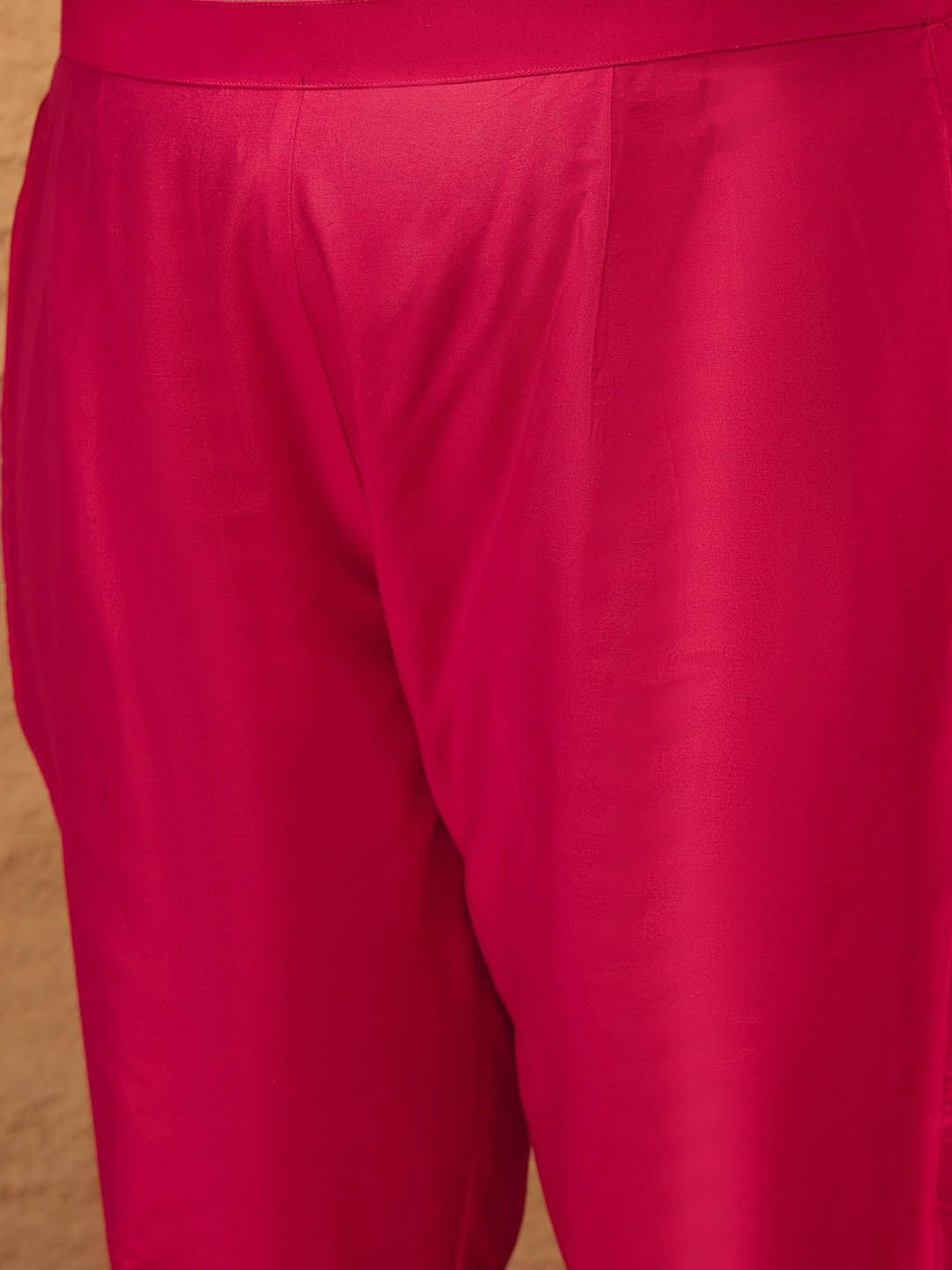 Dhiyona IN Ethnic Motifs Embroidered Straight Kurta with Trousers & Dupatta