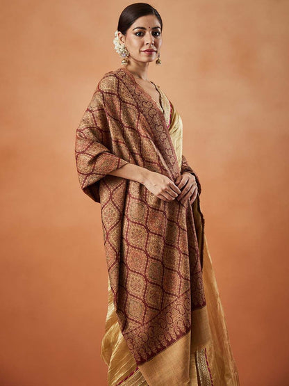 Dhiyona PA Shabnam Paisley Woven Design Jamawar Shawl