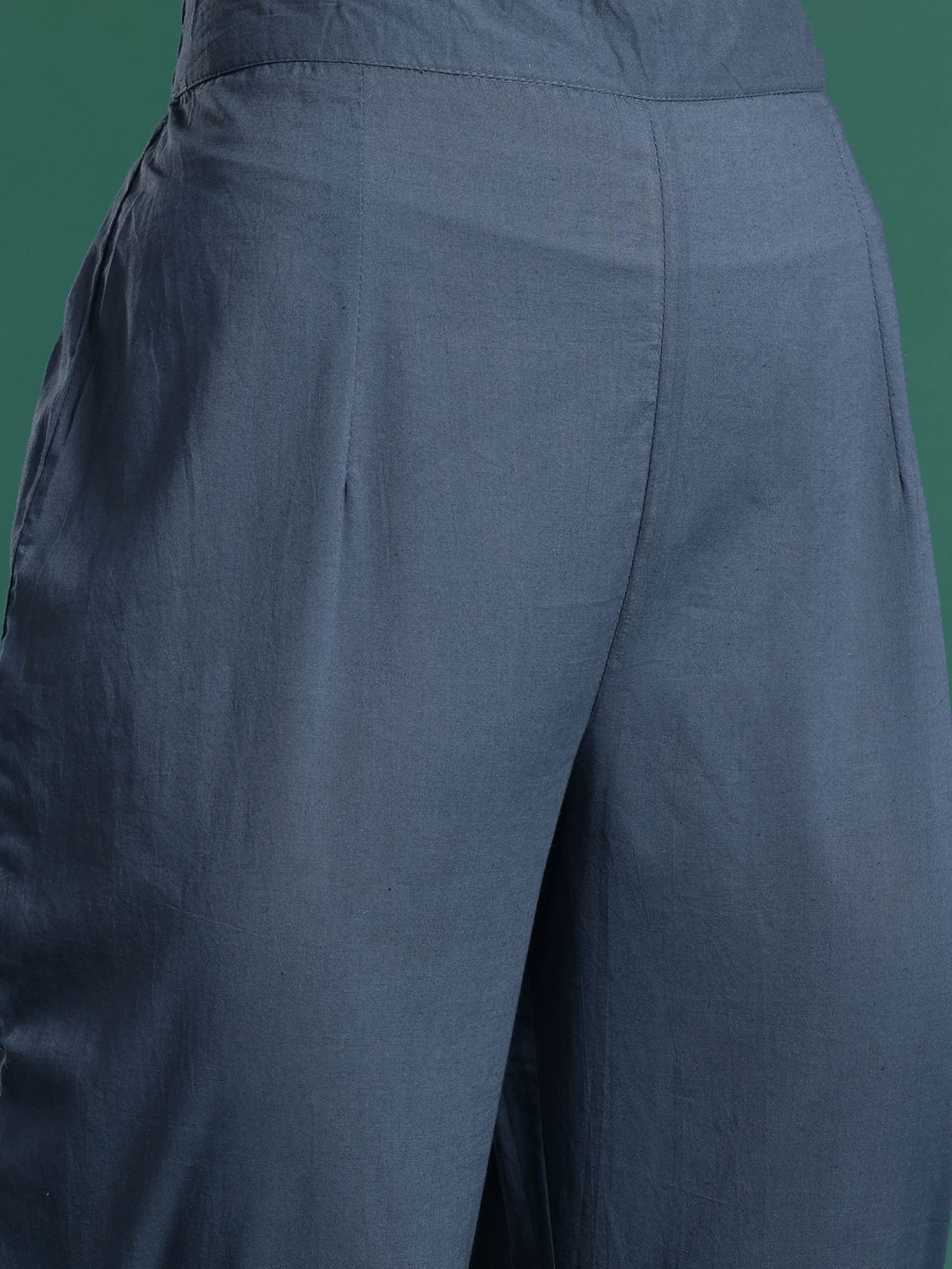 Embroidered Pure Cotton Kurta with Trousers & Dupatta