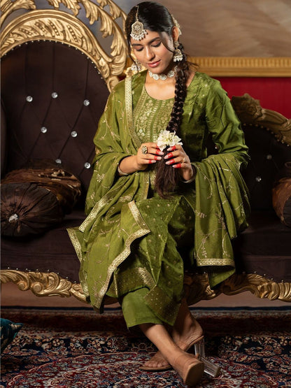 Women Regular Kurta with Trousers & With Dupatta