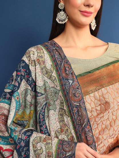 Dhiyona PA Ethnic Motifs Embroidered Woollen Shawl