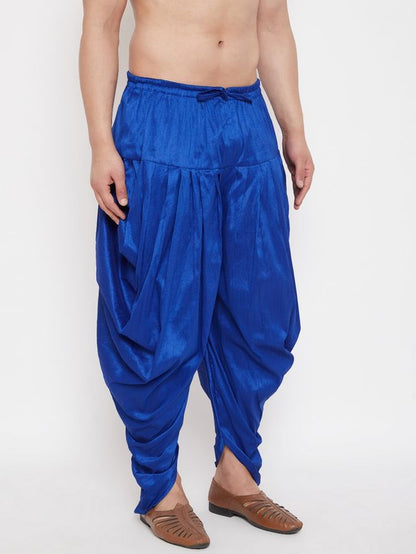 Men's Blue Silk Blend Regular Dhoti