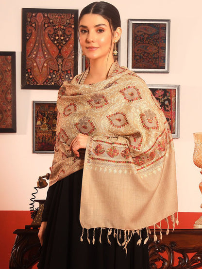 Dhiyona PA Nalki Paisley Embroidered Meherin Wool Shawl