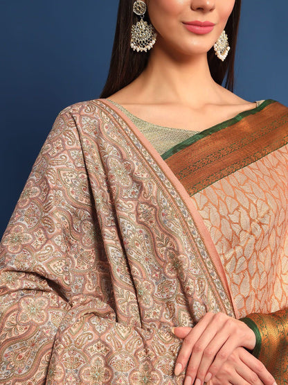 Dhiyona PA Ethnic Motifs Embroidered Woollen Shawl