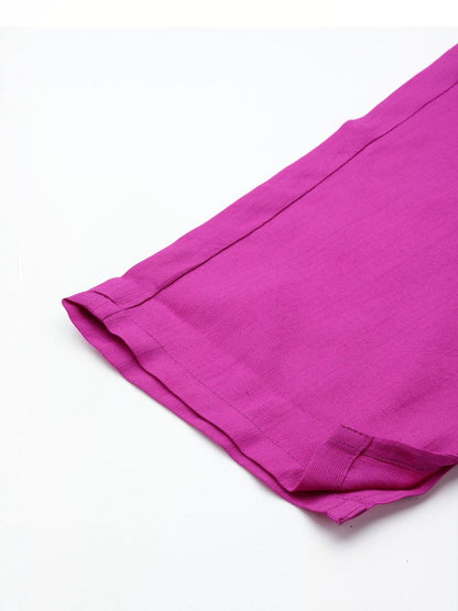 Ethnic Motifs Embroidered Thread Work Kurta With Trousers & Dupatta