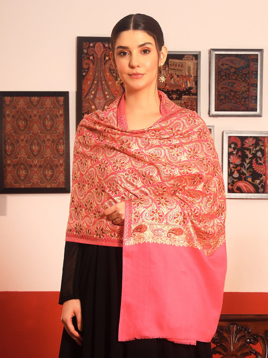 Dhiyona PA Floral Embroidered Shawl