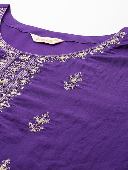 Ethnic Motifs Embroidered Kurta with Trousers & Dupatta