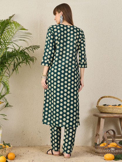 Dhiyona IE Printed Pure Cotton Tunic With Trousers