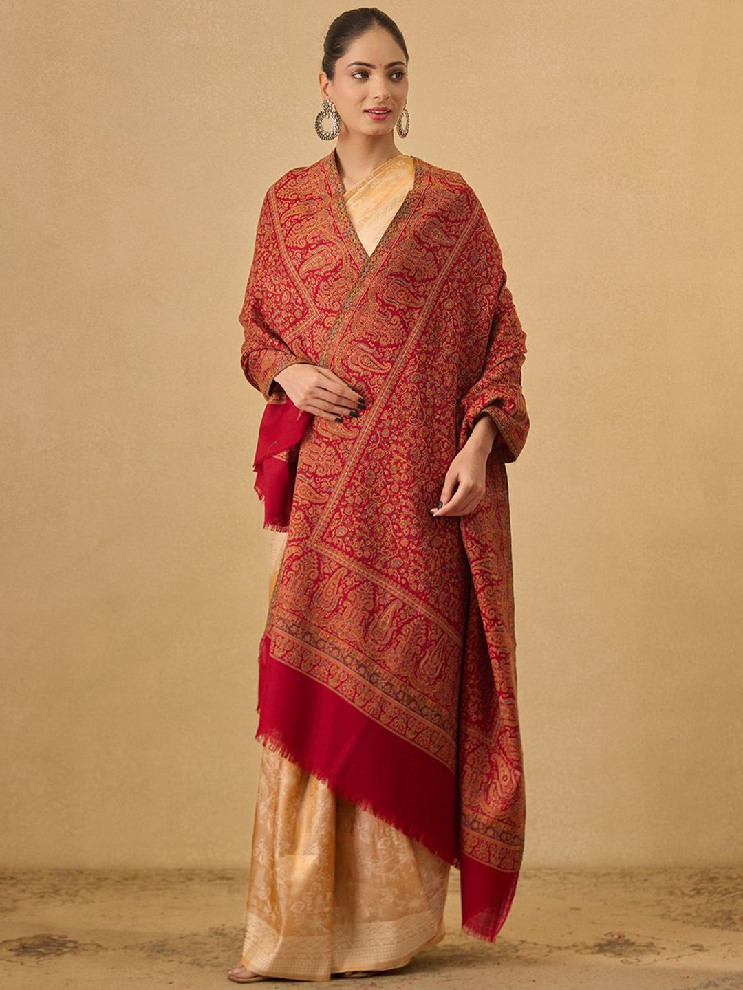 Dhiyona PA Floral Woven Design Jalwaa Jamawar Shawl