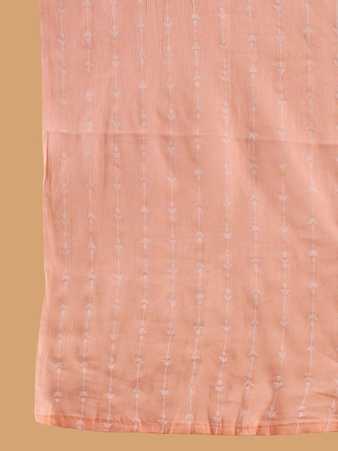 Floral Printed Straight Mirror Work Kurta with Trousers & Dupatta