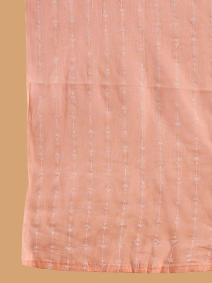 Floral Printed Straight Mirror Work Kurta with Trousers & Dupatta