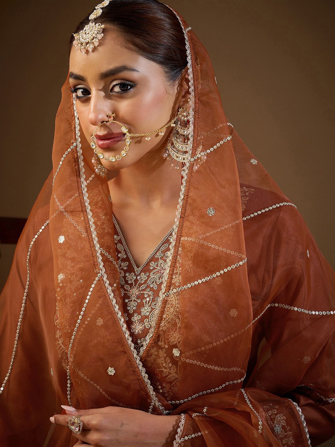 Women Ethnic Motifs Embroidered Regular Liva Kurta with Trousers & With Dupatta