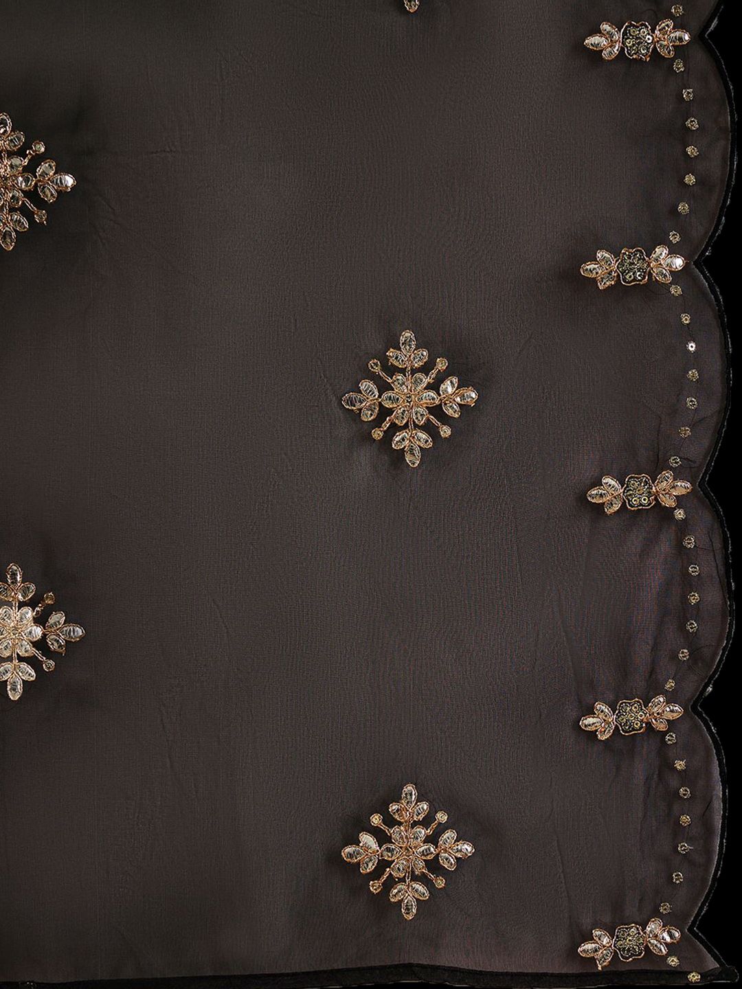 Ethnic Motifs Embroidered Straight Gotta Patti Kurta with Trousers & Dupatta