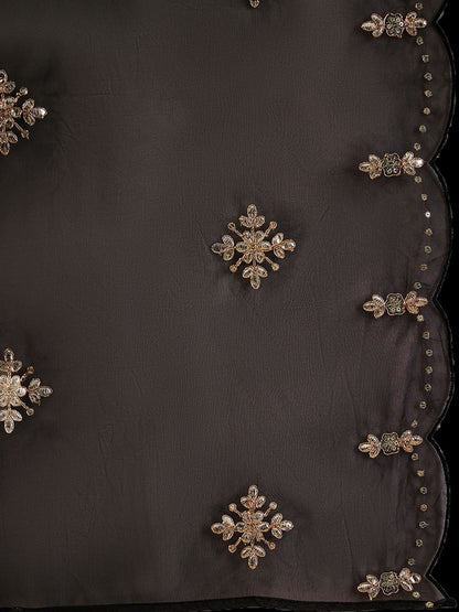 Ethnic Motifs Embroidered Straight Gotta Patti Kurta with Trousers & Dupatta