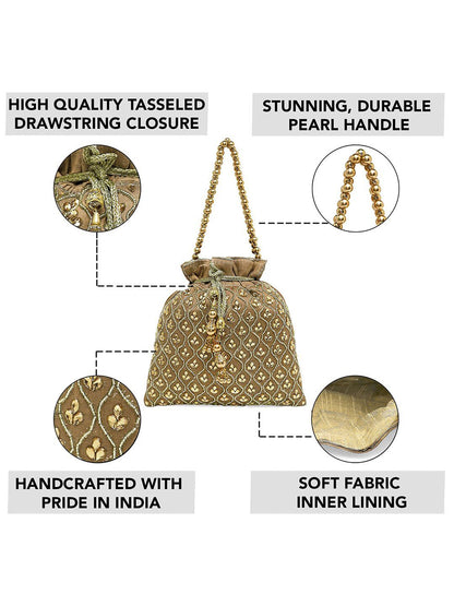 Dhiyona NR Embroidered Potli Clutch