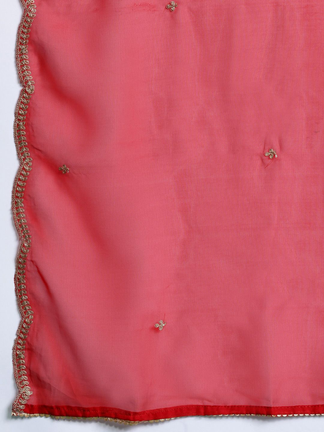 Ethnic Motifs Yoke Design Zari Panelled Liva Kurta With Trousers & Dupatta