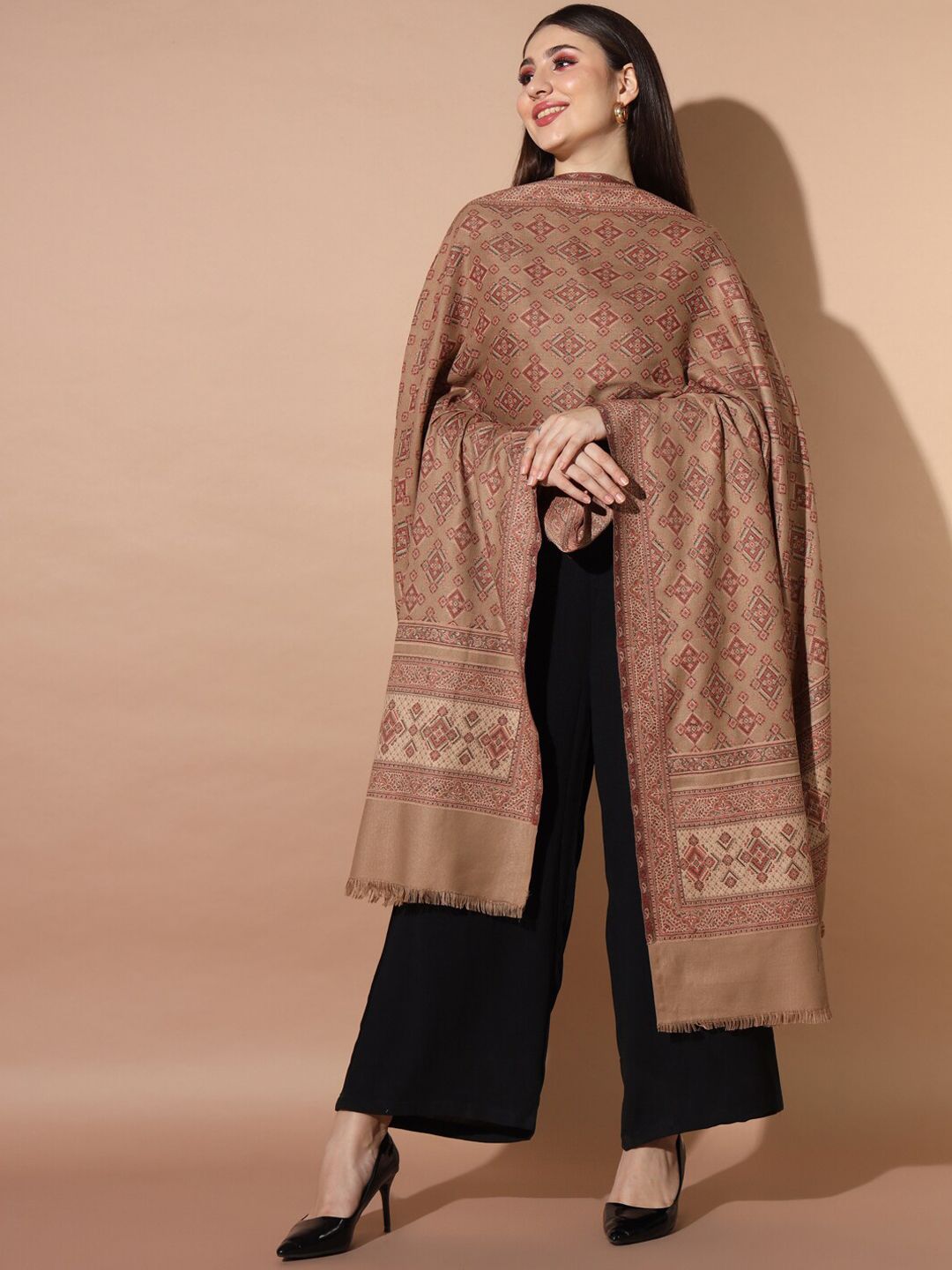 Dhiyona PA Ethnic Motifs Woven Design Jamawar Shawl