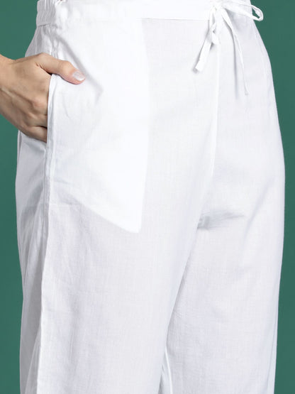 Printed Panelled Sequinned Pure Cotton Kurta with Trousers & With Dupatta