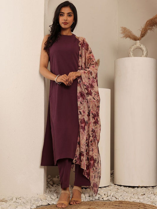 Dhiyona VA Women'sRound Neck Straight Kurta With Trouser