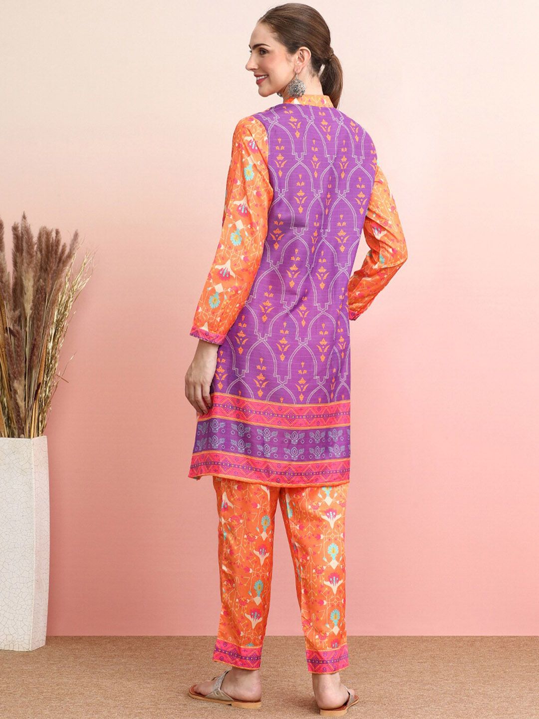 Dhiyona IE Printed Top With Trousers Co-Ords