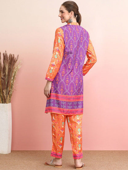Dhiyona IE Printed Top With Trousers Co-Ords