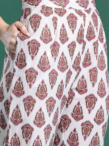 Women Ethnic Motifs Printed Regular Pure Cotton Kurta with Trousers